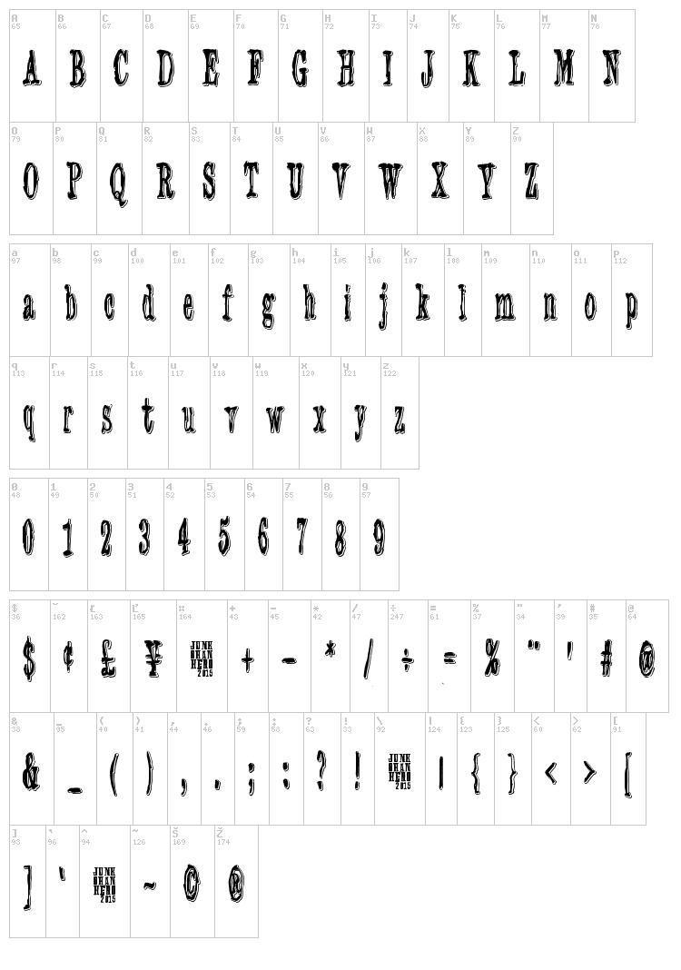 3 Times Recycled Old Newspaper font map